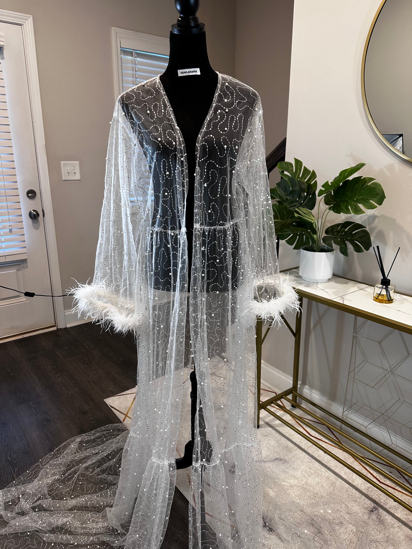 Hope Lace and Feather Robe