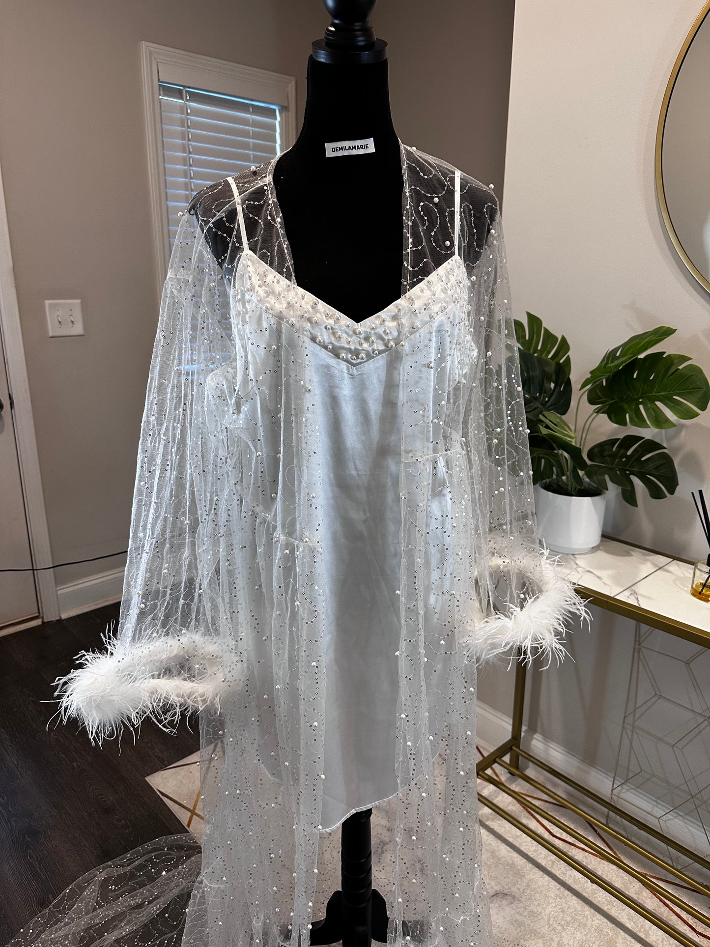 Hope Lace and Feather Robe