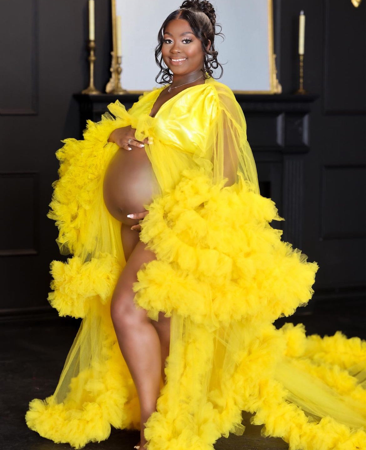 Yellow Maternity Robe