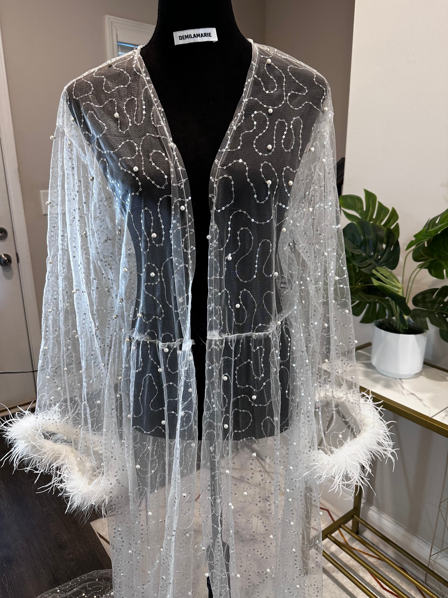 Hope Lace and Feather Robe