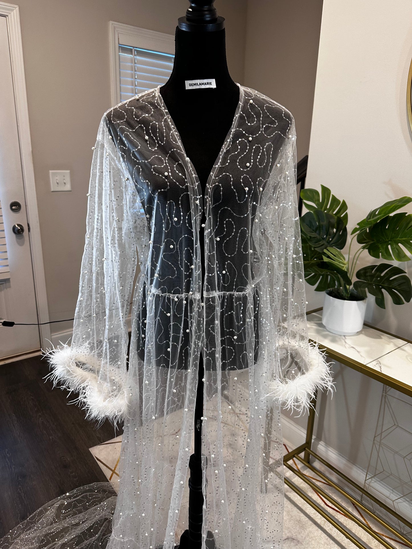 Hope Lace and Feather Robe