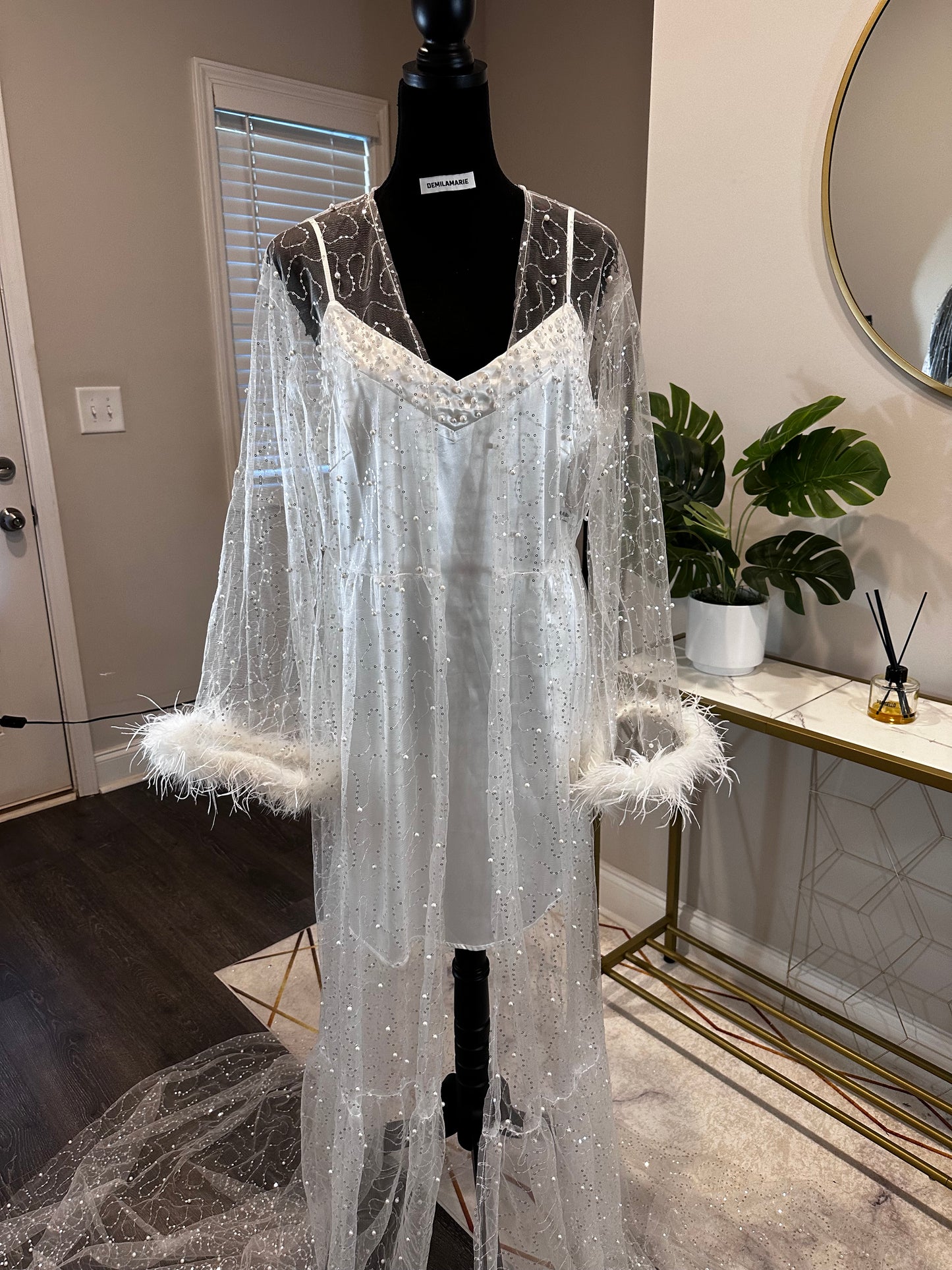 Hope Lace and Feather Robe