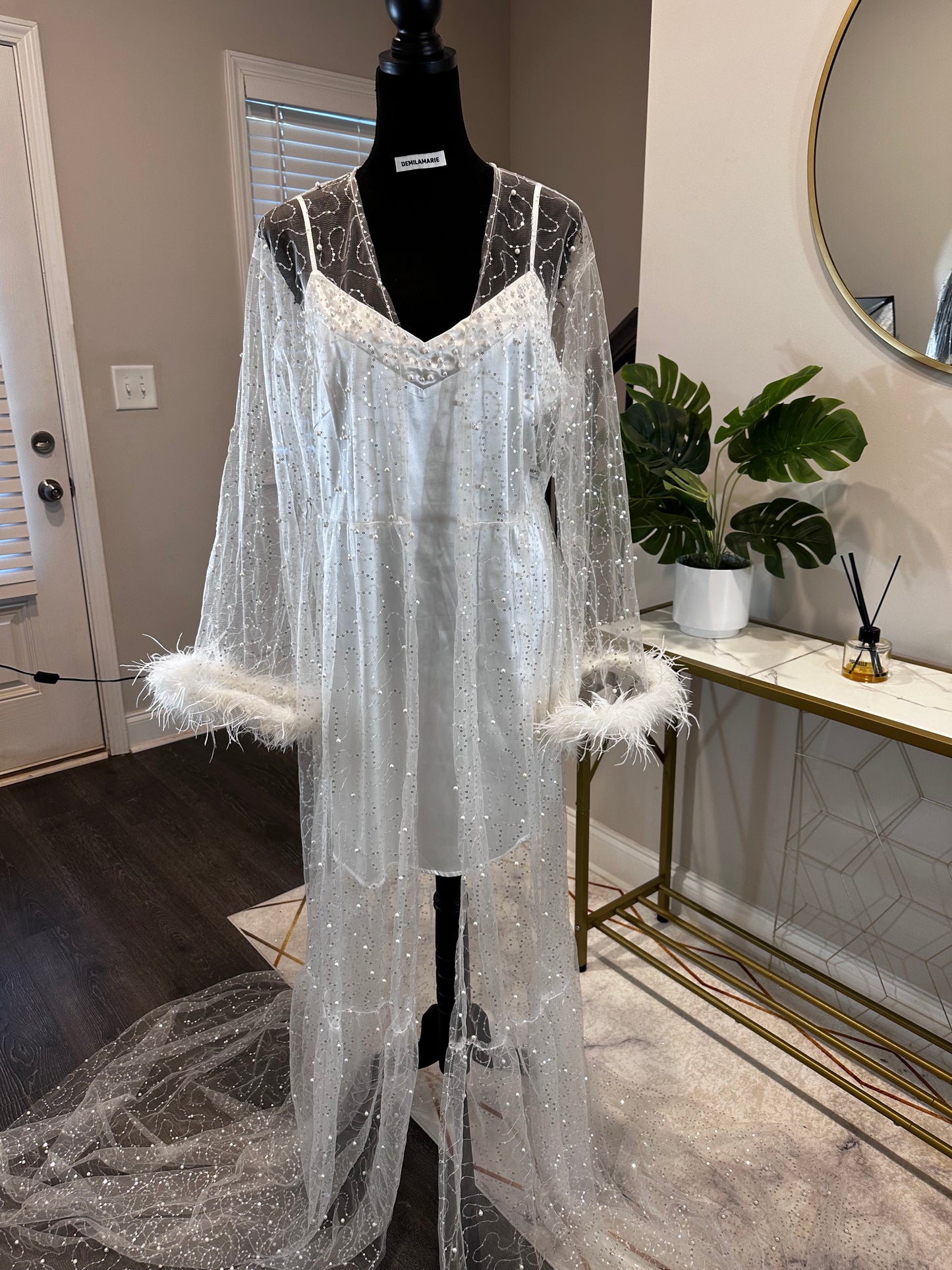 Hope Lace and Feather Robe